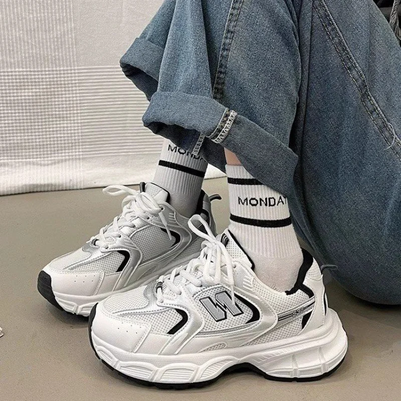 Women's Fashion Dad Shoes -Platform Mesh Running Sneakers,Breathable Casual Sports Shoes for Students,Everyday Training Shoes