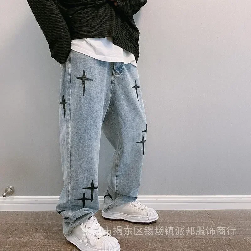 Jeans Men Wide Leg Cargo Pants Streetwear Baggy Men Korean Fashion Loose Straight Male Clothing Y2K Hip Hop Style Male Trousers - Image 2