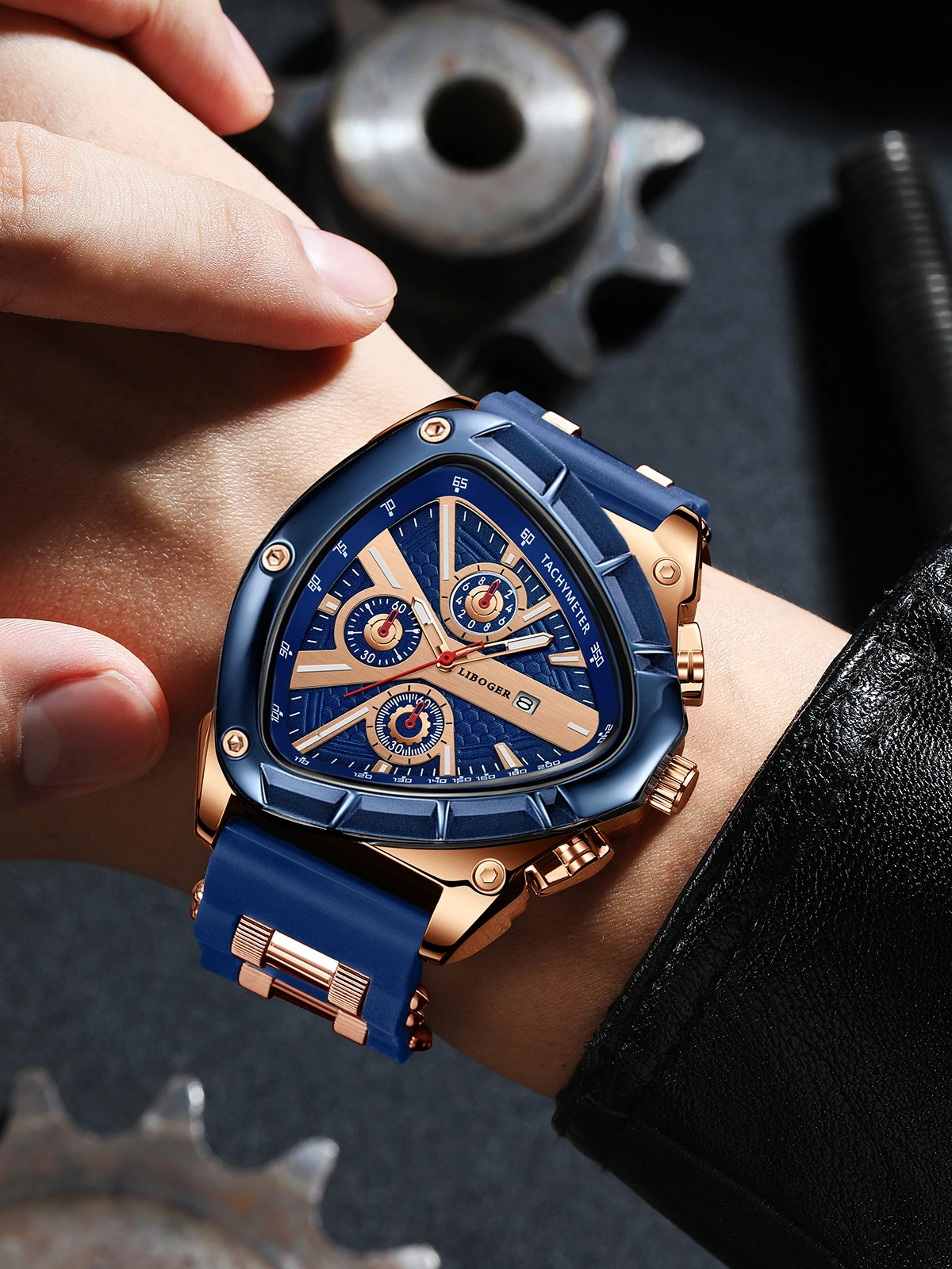 Unique Sports Men Watch High Quality Silicone Strap Auto Date Quartz Watches New Design Hot Sale Wristwatch Gifts For Him - Image 4